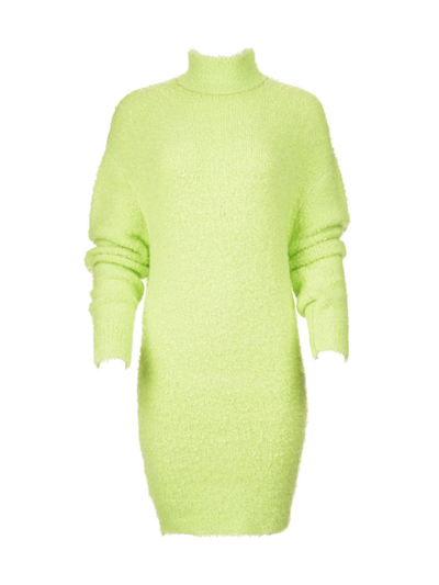 Ser.o.ya Charlie Boucle Sweater Dress In Lime In Green