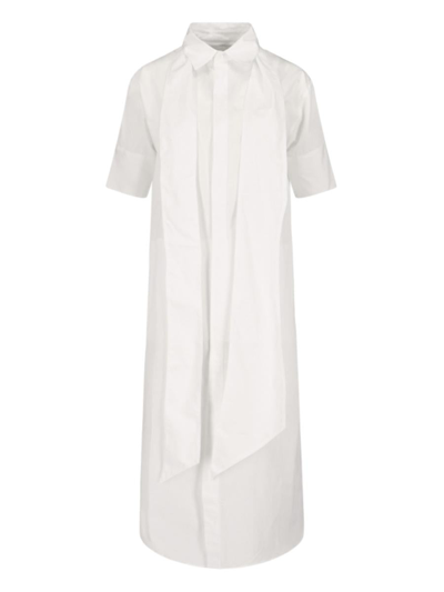 Sa Su Phi Dress In Beige Silk In White