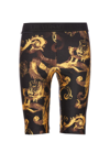 Versace Jeans Couture Barocco Print Cycling Shorts In Golden