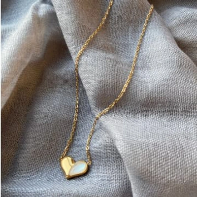 The Forest & Co. Contrast Heart Necklace In A Gift Box In Gold