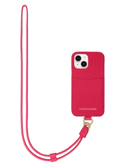 Maison De Sabre Sling Phone Case Iphone 15 In Shibuya Fuchsia