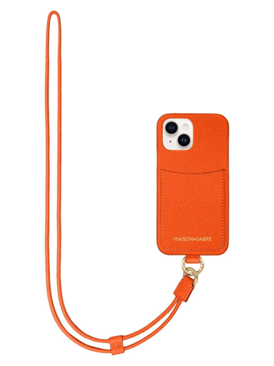 Maison De Sabre Sling Phone Case Iphone 15 In Orange