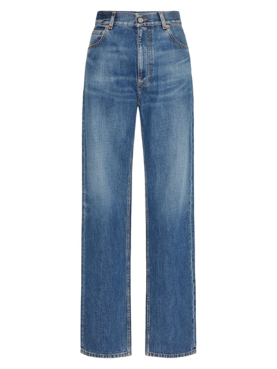 Valentino Vgold Wide-leg Jeans In Blue