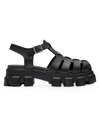 Prada Men's Monolith Rubber Sandals In Black