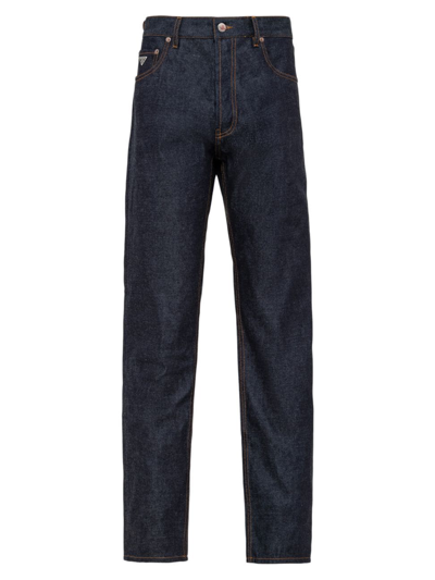Prada Men's Five Pocket Denim Jeans In Blue