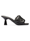Prada Nappa Leather Padded Sandals In Black