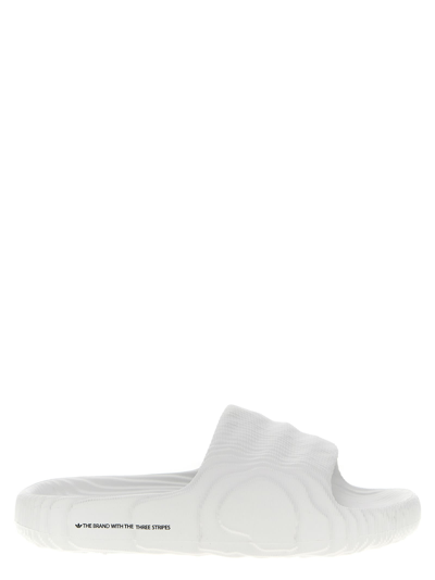 Adidas Originals Adilette Sport Slide Sandal In Crystal White/crystal White/core Black