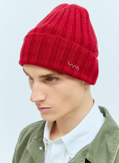 Visvim Wool Beanie Hat In Red