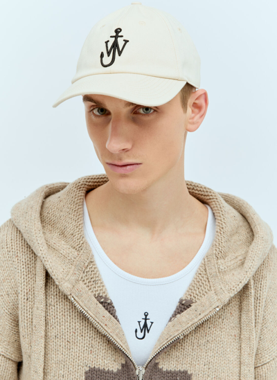 Jw Anderson Logo Embroidery Baseball Cap In Cream