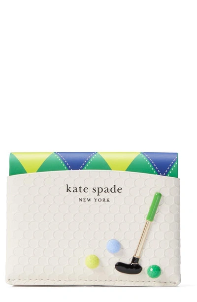 Kate Spade Tee Time Textured Leather Bifold Wallet In White