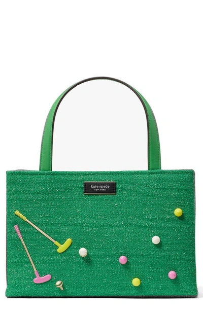 Kate Spade Small Sam Icon Astroturf Top Handle Bag In Candy Grass Multi