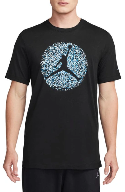 Jordan Pointillism Jumpman Graphic T-shirt In Black/black