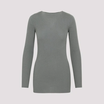 Rick Owens Ribbed Crewneck T In Moss