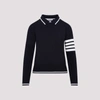 THOM BROWNE THOM BROWNE JERSEY STITCH POLO PULLOVER