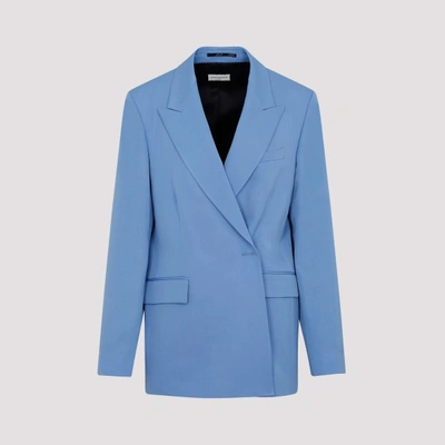 Dries Van Noten Buttoned Jacket In Light Blue