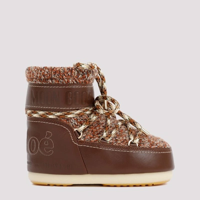 Chloé Chloe X Moon Boot Winter Boots In N Tannish Brown