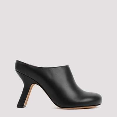 Loewe Terra Leather Stiletto Mule Clogs In Black