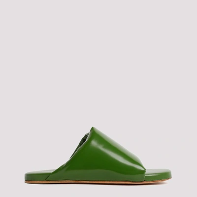 Bottega Veneta 10mm Cushion Leather Flats In Green