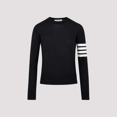Thom Browne Relaxed Fit Wool Sweater In Blue
