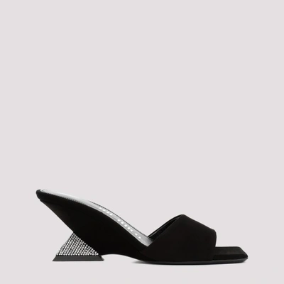 Attico Cheope 60mm Suede Mule Sandals In Black