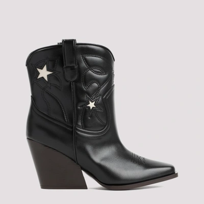 Stella Mccartney Cloudy 90 Faux Leather Cowboy Boots In Black