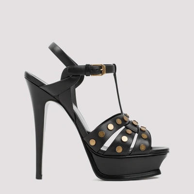 Saint Laurent Tribute Platform Sandals In Nero