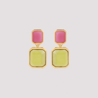 Saint Laurent Octagon Earring Jewellery In Dore Rose Fushia Oli