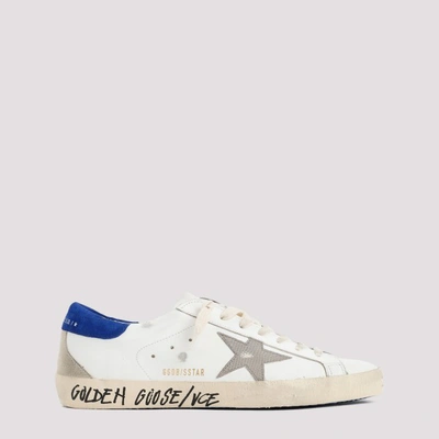 Golden Goose Super-star Distressed Leather Sneakers In White