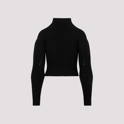 Alaïa Ribbed-knit Wool-blend Top In Black