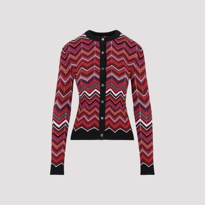 Missoni Patterned Cardigan In Smf Blk Red Wht