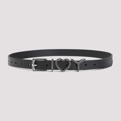 Y/project Y Heart Belt In Black Black Rhinestones