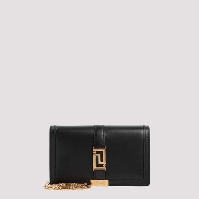 Versace Greca Goddess Leather Mini Bag In Bv Black