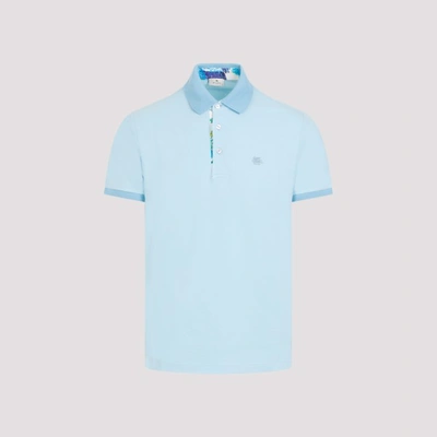 Etro Polo Roma Printed Details In Blue