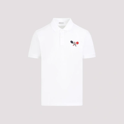 Moncler Cotton Regular Fit Polo Shirt In White