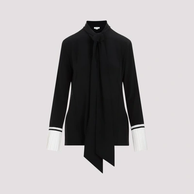 Victoria Beckham Pleat Cuff Shirt In Black
