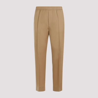 Lanvin Tapered Cotton Trousers In Desert