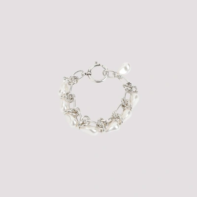 Isabel Marant Rain Drop Pearl-embellished Bracelet In Whsi White Silver