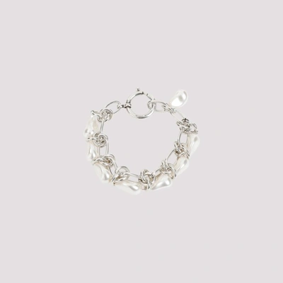Isabel Marant Rain Drop Pearl-embellished Bracelet In 白色
