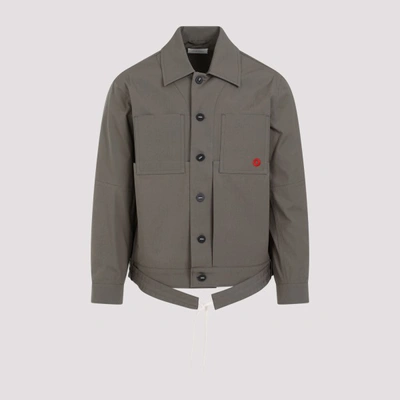 Craig Green Mens Olive Circle Belted-hem Regular-fit Cotton Worker Jacket
