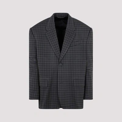 Balenciaga Tailored Knitted Jacket In Grey