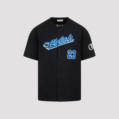 Off-white Varsity-print Cotton Shirt In Black