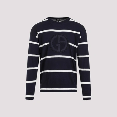 Giorgio Armani Cotton And Cashmere Sweater In Fbv Fantasia Blu Notte