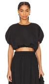 Mikoh Opihi Bubble Sleeve Crop Top In Night