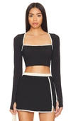L*space Campbell Crop Top In Black & Cream