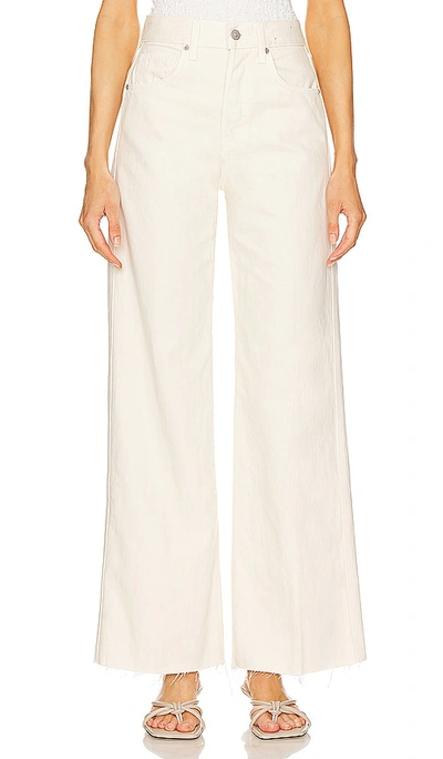 Veronica Beard Taylor Cropped Wide Leg Jeans In Ecru