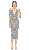 A.l.c Darcy Stripe Dress In Navy & Bone