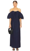 Caroline Constas Reyna Off The Ahoulder Maxi Dress In Navy In Navy