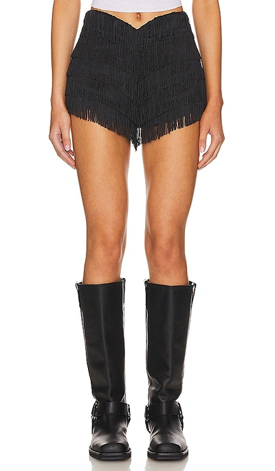 Lovers & Friends Andi Fringe Skort In Black