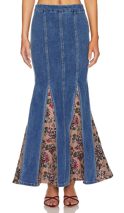 Majorelle Luda Maxi Skirt In Washed Blue