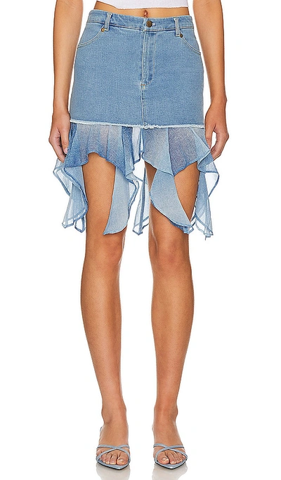 Lovers & Friends Britney Mini Skirt In Blue Denim